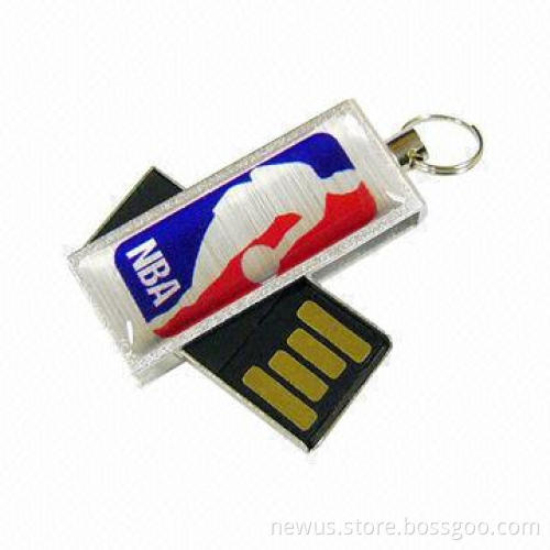 Epoxy Dome Promotional USB Flash Drives with Swivel Model, Various Logos Available